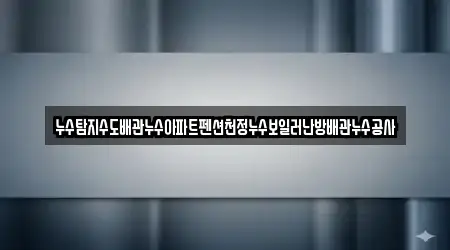 누수탐지수도배관누수아파트펜션천정누수보일러난방배관누수공사