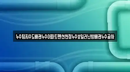 누수탐지수도배관누수아파트펜션천정누수보일러난방배관누수공사