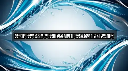 싱크대막힘역류하수구막힘배관공사변기막힘뚫음변기교체고압세척