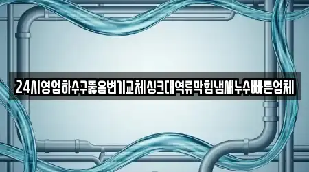 24시영업하수구뚫음변기교체싱크대역류막힘냄새누수빠른업체