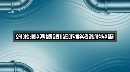 오케이설비하수구막힘뚫음변기싱크대막힘우수관고압세척누수탐지