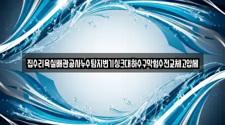 집수리욕실배관공사누수탐지변기싱크대하수구막힘수전교체고압세