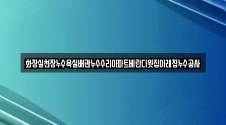 화장실천장누수욕실배관누수수리아파트베란다윗집아래집누수공사