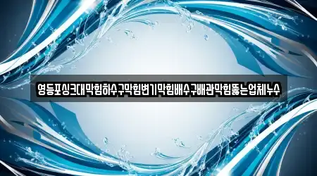 영등포싱크대막힘하수구막힘변기막힘배수구배관막힘뚫는업체누수