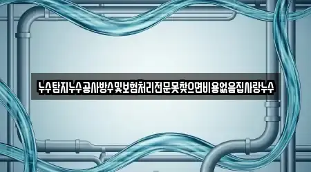 누수탐지누수공사방수및보험처리전문못찾으면비용없음집사랑누수