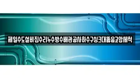 제일수도설비집수리누수방수배관공사하수구싱크대뚫음고압세척