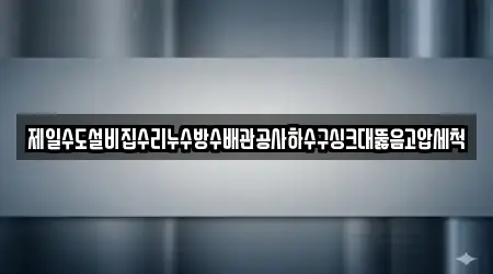 제일수도설비집수리누수방수배관공사하수구싱크대뚫음고압세척