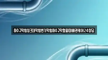 하수구막힘싱크대막힘변기막힘하수구막혔을때배관케어24상담