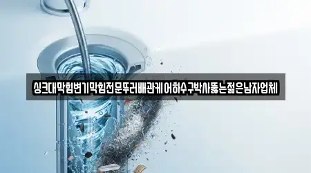 싱크대막힘변기막힘전문뚜러배관케어하수구박사뚫는젊은남자업체
