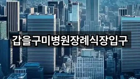 갑을구미병원장례식장입구