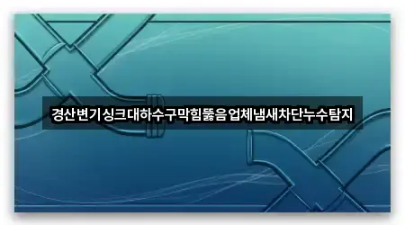 경산변기싱크대하수구막힘뚫음업체냄새차단누수탐지