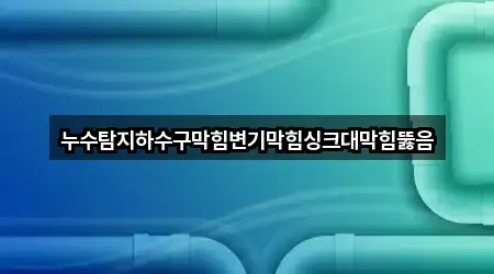 누수탐지하수구막힘변기막힘싱크대막힘뚫음