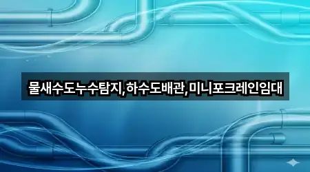 물새수도누수탐지,하수도배관,미니포크레인임대