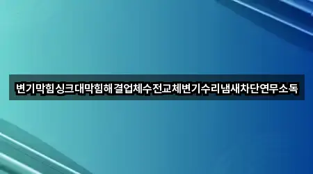 변기막힘싱크대막힘해결업체수전교체변기수리냄새차단연무소독