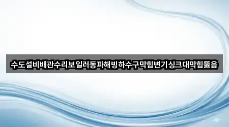수도설비배관수리보일러동파해빙하수구막힘변기싱크대막힘뚫음