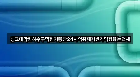 싱크대막힘하수구막힘기똥찬24시악취제거변기막힘뚫는업체