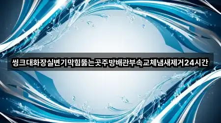 씽크대화장실변기막힘뚫는곳주방배관부속교체냄새제거24시간