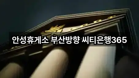 안성휴게소 부산방향 씨티은행365