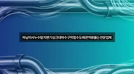 하남미사누수탐지변기싱크대하수구막힘수도배관역류뚫는전문업체
