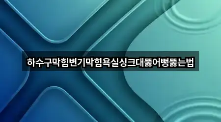 하수구막힘변기막힘욕실싱크대뚫어뻥뚫는법