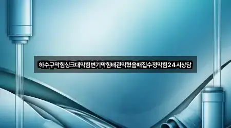 하수구막힘싱크대막힘변기막힘배관막혔을때집수정막힘24시상담