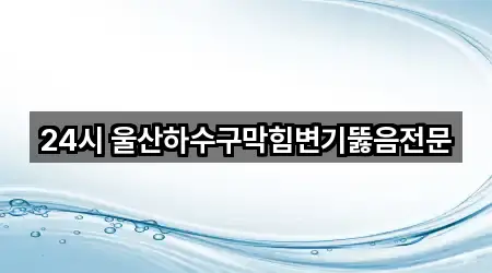 24시 울산하수구막힘변기뚫음전문